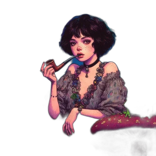 dress, jewelry, staff, fantasy art transparent PNG cut-out