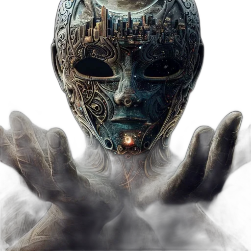 mask, robot, face, creature transparent PNG cut-out