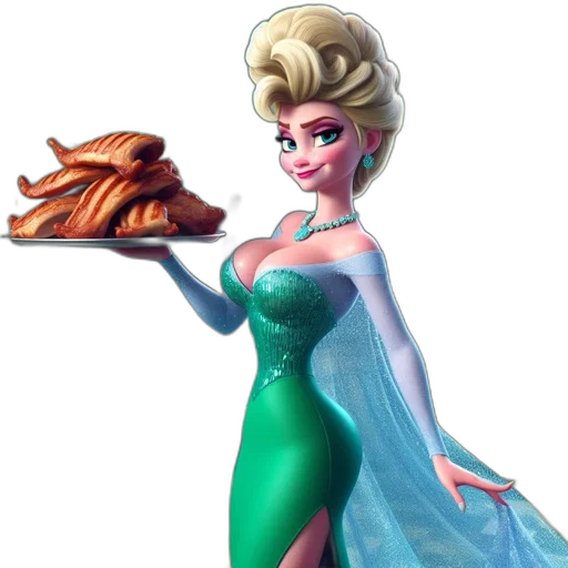 food, dress, concept art, 3d render transparent PNG cut-out