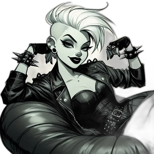 jacket, weapon, comic book art, cyberpunk transparent PNG cut-out