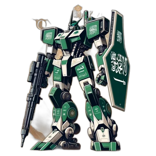 robot, weapon, concept art, 3d render transparent PNG cut-out