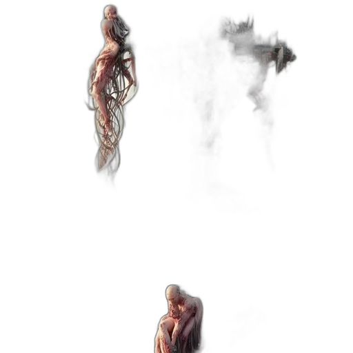 creature, hair, dress, staff transparent PNG cut-out