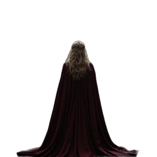 dress, crown, hair, staff transparent PNG cut-out