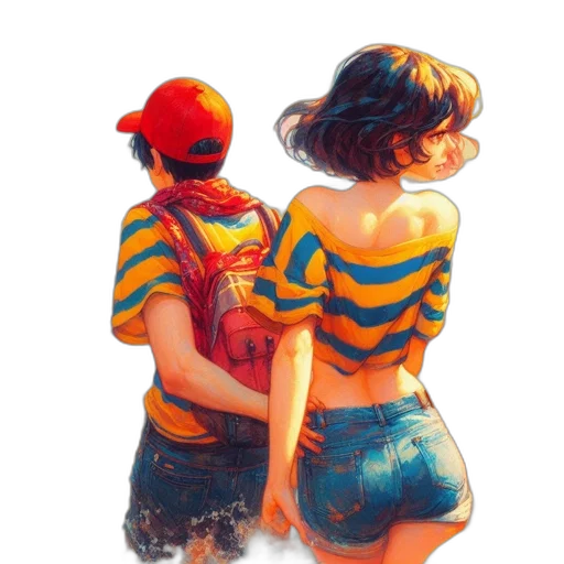 dress, hat, robot, comic book art transparent PNG cut-out
