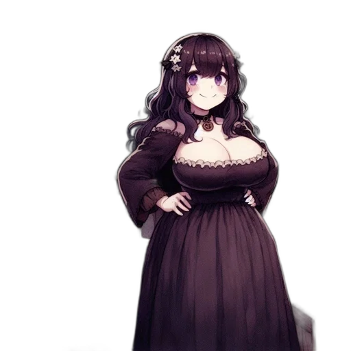 dress, crown, creature, staff transparent PNG cut-out