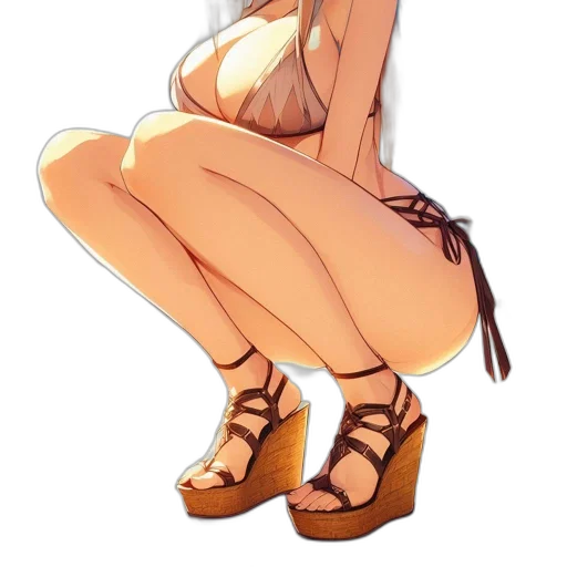 dress, shoes, hat, staff transparent PNG cut-out