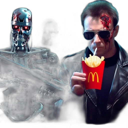 robot, cyberpunk, vaporwave, concept art transparent PNG cut-out
