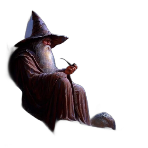 staff, hat, dragon, fantasy art transparent PNG cut-out