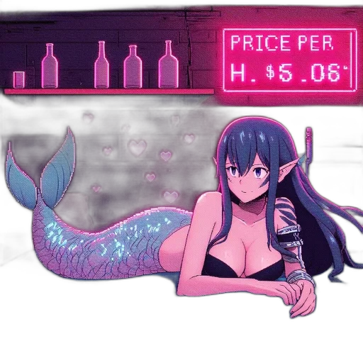 vaporwave, concept art, pixel art, fantasy art transparent PNG cut-out