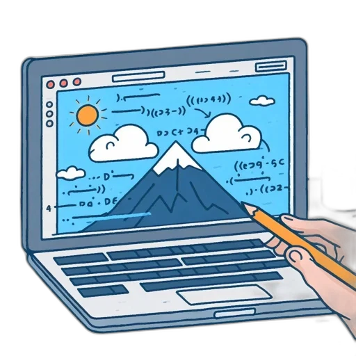 table, lies, laptop, showing transparent PNG cut-out