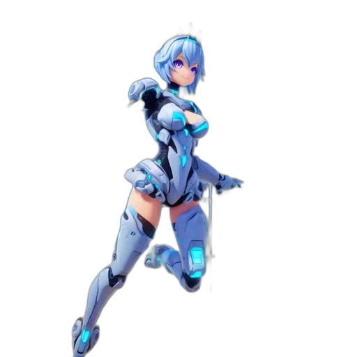 robot, dress, weapon, staff transparent PNG cut-out