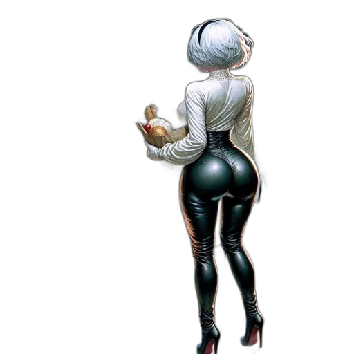 jacket, robot, weapon, staff transparent PNG cut-out