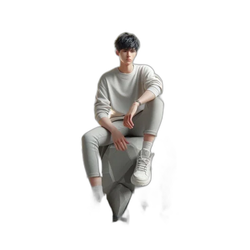 shoes, jacket, photorealistic, watercolor transparent PNG cut-out