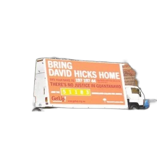 truck, orange, sign, says transparent PNG cut-out