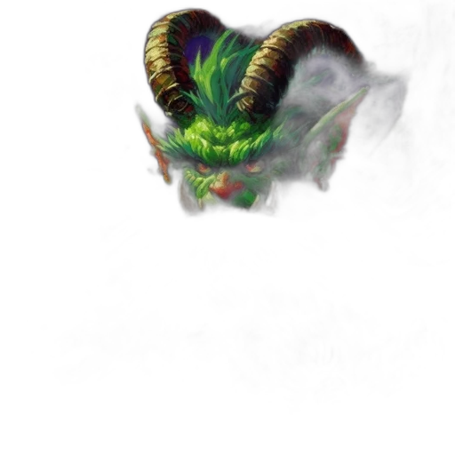 dragon, creature, mask, staff transparent PNG cut-out
