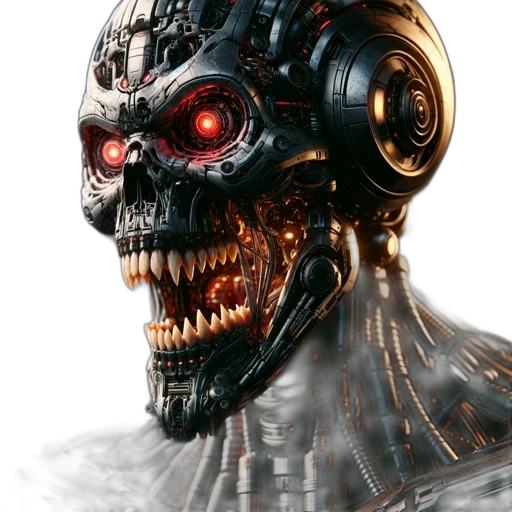 robot, mask, face, cyberpunk transparent PNG cut-out