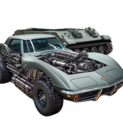 car, weapon, concept art, amalgamation transparent PNG cut-out