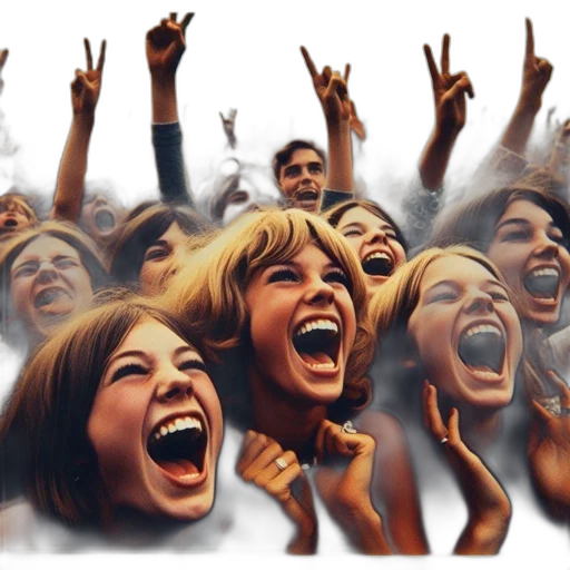 photorealistic, lively, youthful, crowd transparent PNG cut-out