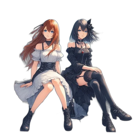 dress, concept art, anime, fantasy art transparent PNG cut-out