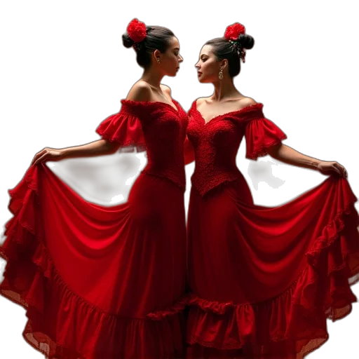 dress, photorealistic, red, two transparent PNG cut-out
