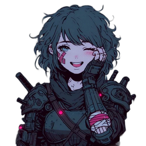 weapon, robot, staff, face transparent PNG cut-out