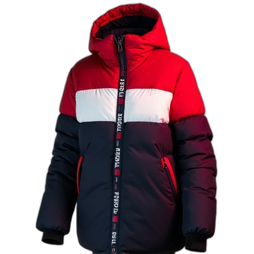 jacket, 3d render, red, tommy transparent PNG cut-out
