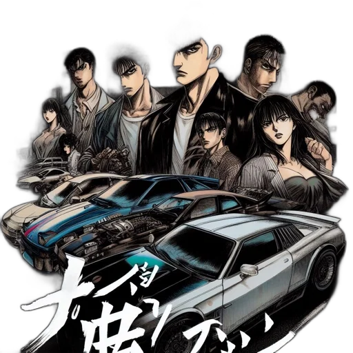 car, concept art, comic book art, anime transparent PNG cut-out