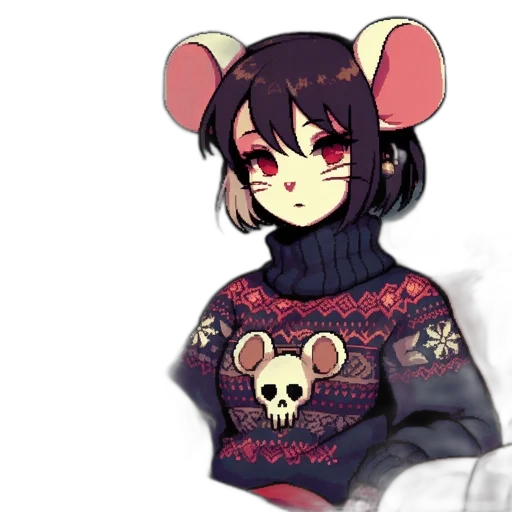 jacket, creature, pixel art, anime transparent PNG cut-out