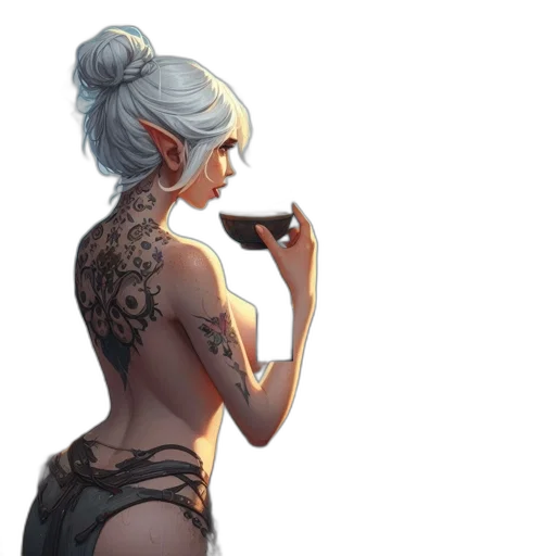 dress, staff, robot, concept art transparent PNG cut-out
