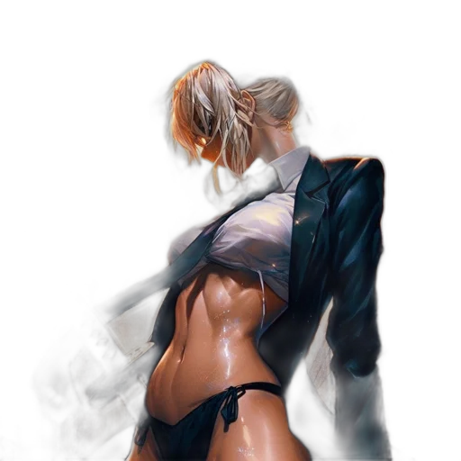 jacket, dress, robot, sword transparent PNG cut-out