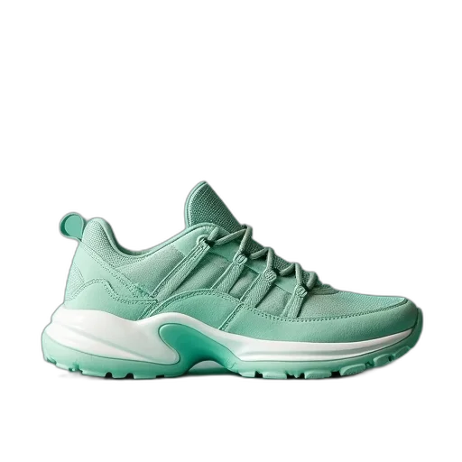 shoes, vaporwave, 3d render, green transparent PNG cut-out