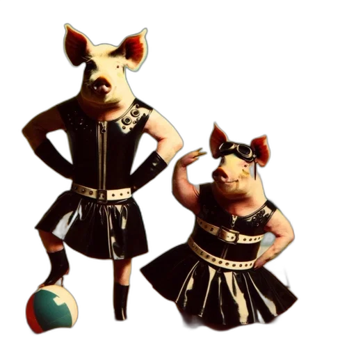 dress, mask, animal, 3d render transparent PNG cut-out