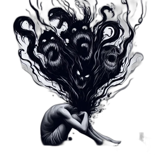 hair, creature, mask, dress transparent PNG cut-out
