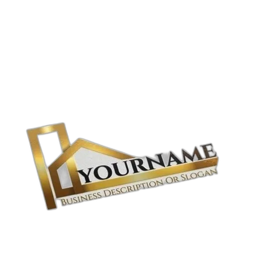 3d render, gold-colored, logo, featuring transparent PNG cut-out