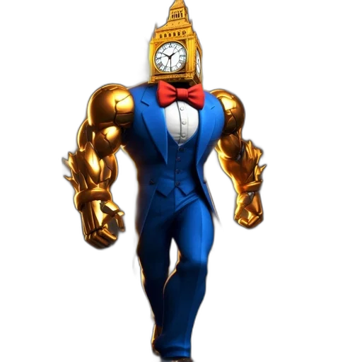 robot, mask, crown, staff transparent PNG cut-out
