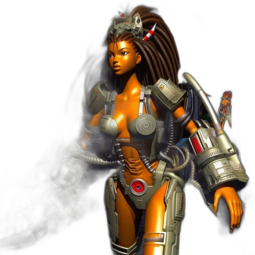robot, concept art, fantasy art, 3d render transparent PNG cut-out