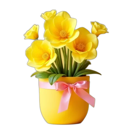 flower, crown, photorealistic, 3d render transparent PNG cut-out