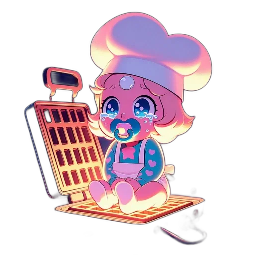 food, staff, robot, vaporwave transparent PNG cut-out