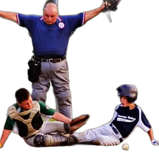 baseball, player, slides, into transparent PNG cut-out