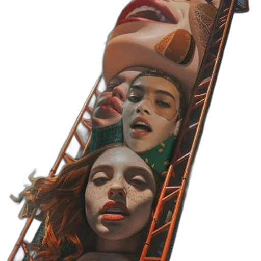 face, mask, concept art, photorealistic transparent PNG cut-out