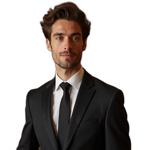 staff, jacket, face, hair transparent PNG cut-out