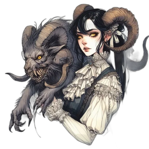 creature, dragon, mask, staff transparent PNG cut-out