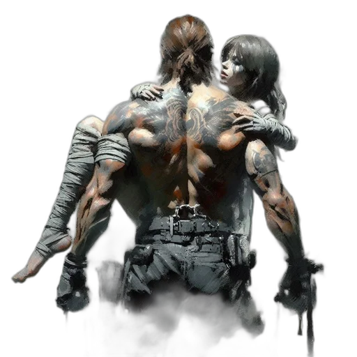 concept art, fantasy art, comic book art, cyberpunk transparent PNG cut-out