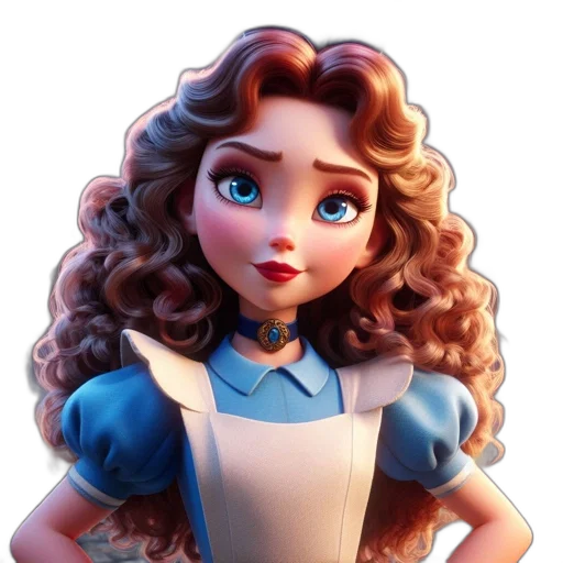 dress, staff, face, 3d render transparent PNG cut-out