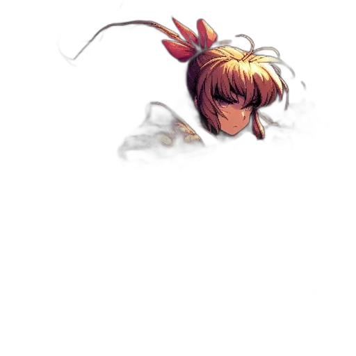 hair, staff, weapon, dragon transparent PNG cut-out