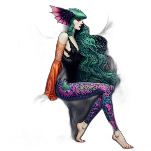 dragon, dress, fantasy art, concept art transparent PNG cut-out
