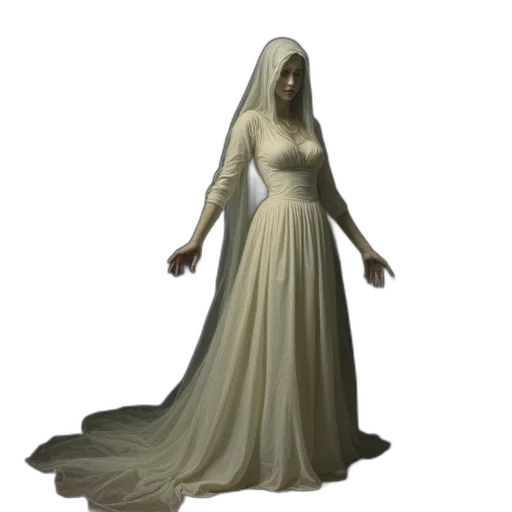 dress, staff, creature, mask transparent PNG cut-out