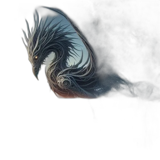 dragon, hair, animal, creature transparent PNG cut-out
