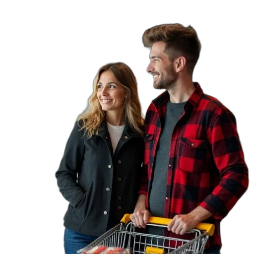 jacket, furniture, man, woman transparent PNG cut-out