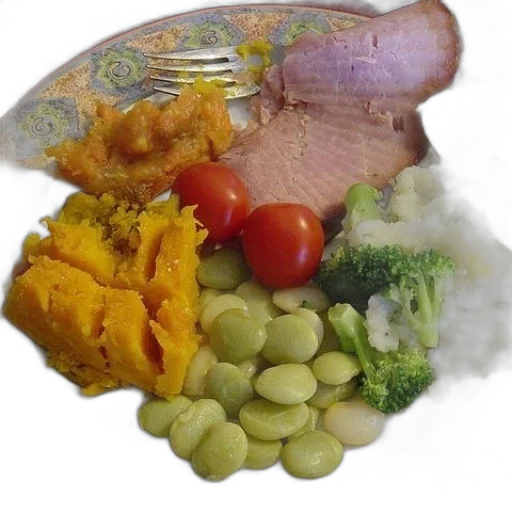 food, crown, photorealistic, plate transparent PNG cut-out